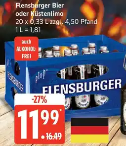 Edeka Flensburger Bier oder Küstenlimo Angebot