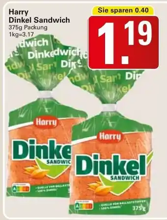 WEZ Harry Dinkel Sandwich 375g Angebot