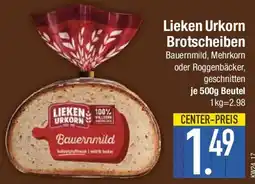 E-Center Lieken Urkorn Brotscheiben Angebot