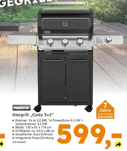 Globus Baumarkt PRIMASTER Gasgrill ,,Cody 3+1" Angebot