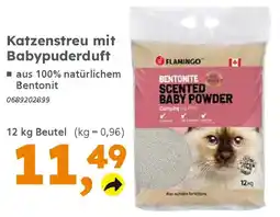 Globus Baumarkt FLAMINGO Katzenstreu mit Babypuderduft Angebot