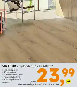 Globus Baumarkt PARADOR Vinylboden „Eiche Altera" Angebot