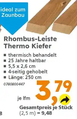 Globus Baumarkt Rhombus-Leiste Thermo Kiefer Angebot