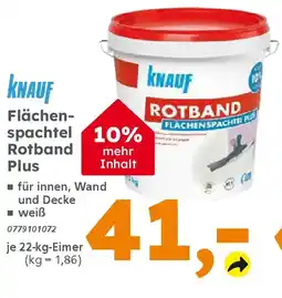Globus Baumarkt KNAUF Flächenspachtel Rotband Plus Angebot