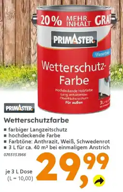 Globus Baumarkt PRIMASTER Wetterschutzfarbe Angebot