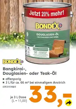 Globus Baumarkt BONDEX Bangkirai-, Douglasien- oder Teak-Öl Angebot
