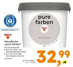 Globus Baumarkt Alpina Wandfarbe "pure farben" Angebot