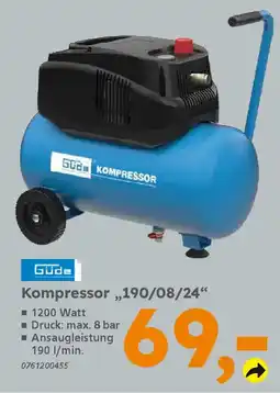 Globus Baumarkt Güde Kompressor „,190/08/24" Angebot