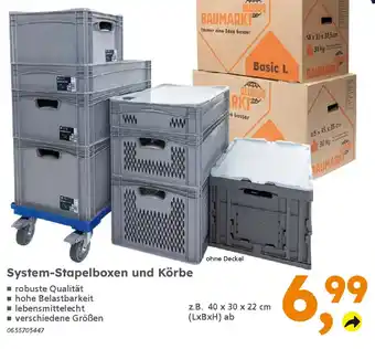Globus Baumarkt System-Stapelboxen und Körbe Angebot