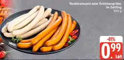 Edeka Rostbratwurst oder Schinkengriller, im Saitling Angebot