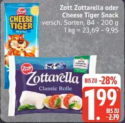 Edeka Zott Zottarella oder Cheese Tiger Snack Angebot