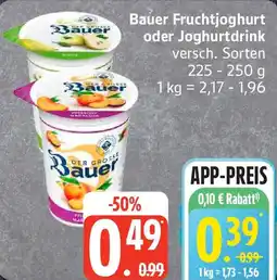 Edeka Bauer Fruchtjoghurt oder Joghurtdrink Angebot