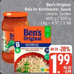 Edeka Ben's Original Reis im Kochbeutel, Sauce Angebot