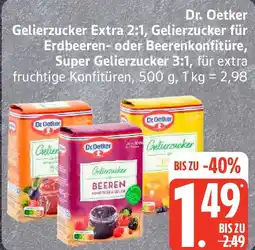Edeka Dr. Oetker Gelierzucker Extra 2:1, Gelierzucker für Erdbeeren- oder Beerenkonfitüre, Super Gelierzucker Angebot