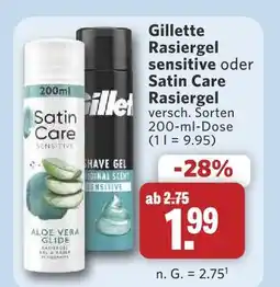 Combi Gillette rasiergel sensitive Angebot