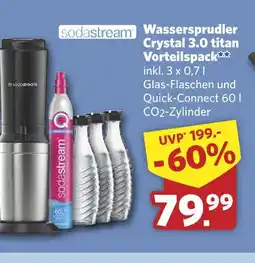 Combi Sodastream wassersprudler crystal 3.0 titan vorteilspack Angebot
