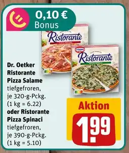 nahkauf Dr. oetker ristorante pizza salame oder ristorante pizza spinaci Angebot