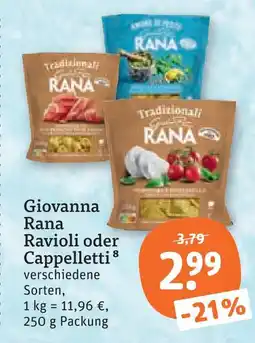 tegut Giovanna rana ravioli oder cappelletti Angebot