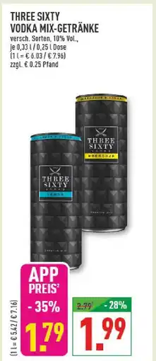 Marktkauf Three sixty vodka mix-getränke Angebot