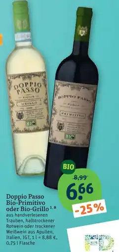 tegut Doppio passo bio-primitivo oder bio-grillo Angebot