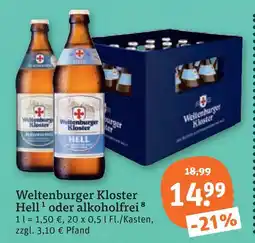 tegut Weltenburger kloster hell oder alkoholfrei Angebot