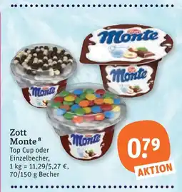 tegut Zott monte top cup oder einzelbecher Angebot