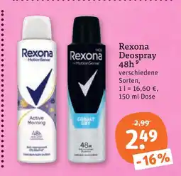 tegut Rexona deospray 48h Angebot