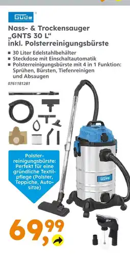Globus Baumarkt Güde nass- & trockensauger gnts 30 l inkl. polsterreinigungsbürste Angebot