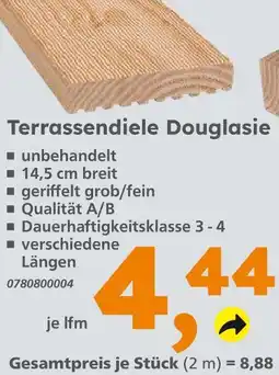 Globus Baumarkt Terrassendiele douglasie Angebot