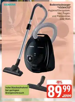 Marktkauf Siemens bodenstaubsauger vs06v212 Angebot