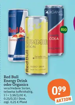 tegut Red bull energy drink oder organics Angebot