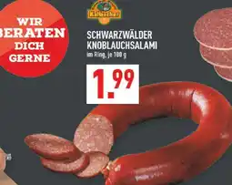 Marktkauf Kalbacher schwarzwälder knoblauchsalami Angebot