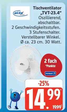 Marktkauf Elta tischventilator tvt-23.4 Angebot