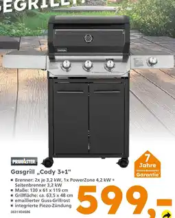 Globus Baumarkt Primaster gasgrill cody 3+1 Angebot