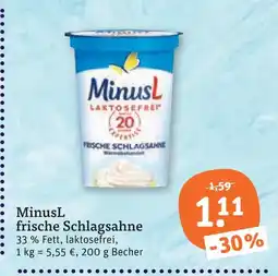 tegut Minusl frische schlagsahne Angebot