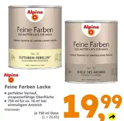 Globus Baumarkt Alpina feine farben lacke elfenbein-rebellin Angebot