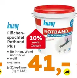 Globus Baumarkt Knauf flächenspachtel rotband plus Angebot