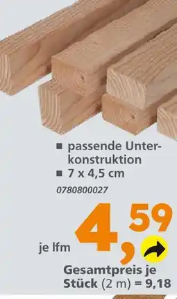 Globus Baumarkt Passende unterkonstruktion Angebot