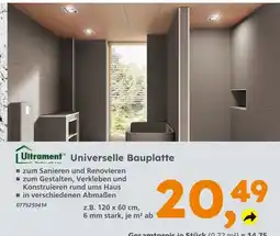 Globus Baumarkt Ultrament universelle bauplatte Angebot