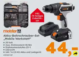 Globus Baumarkt Meister akku-bohrschrauber-set 'mobile werkstatt' Angebot