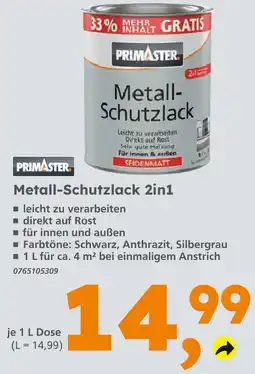 Globus Baumarkt Primaster metall-schutzlack 2in1 Angebot