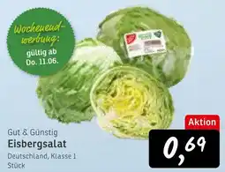 KONSUM Gut & günstig eisbergsalat Angebot
