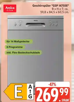 Marktkauf Amica geschirrspüler gsp 14755e Angebot