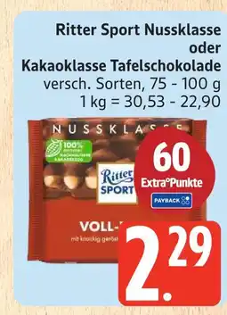 Marktkauf Ritter sport nussklasse tafelschokolade Angebot
