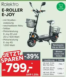 Marktkauf Rolektro e-roller e-joy 36 volt, 12 ah blei gel akku Angebot