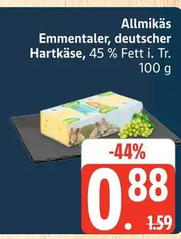 Marktkauf Allmikäs emmentaler, deutscher hartkäse Angebot