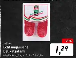 KONSUM Juliska echt ungarische delikatsalami Angebot