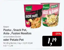 KONSUM Knorr pasta-, snack pot, asia-, fusion noodles Angebot