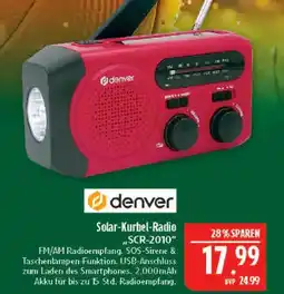Marktkauf Denver solar-kurbel-radio scr-2010 Angebot