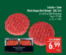Marktkauf Schulte + sohn black angus beef burger - xxl size Angebot